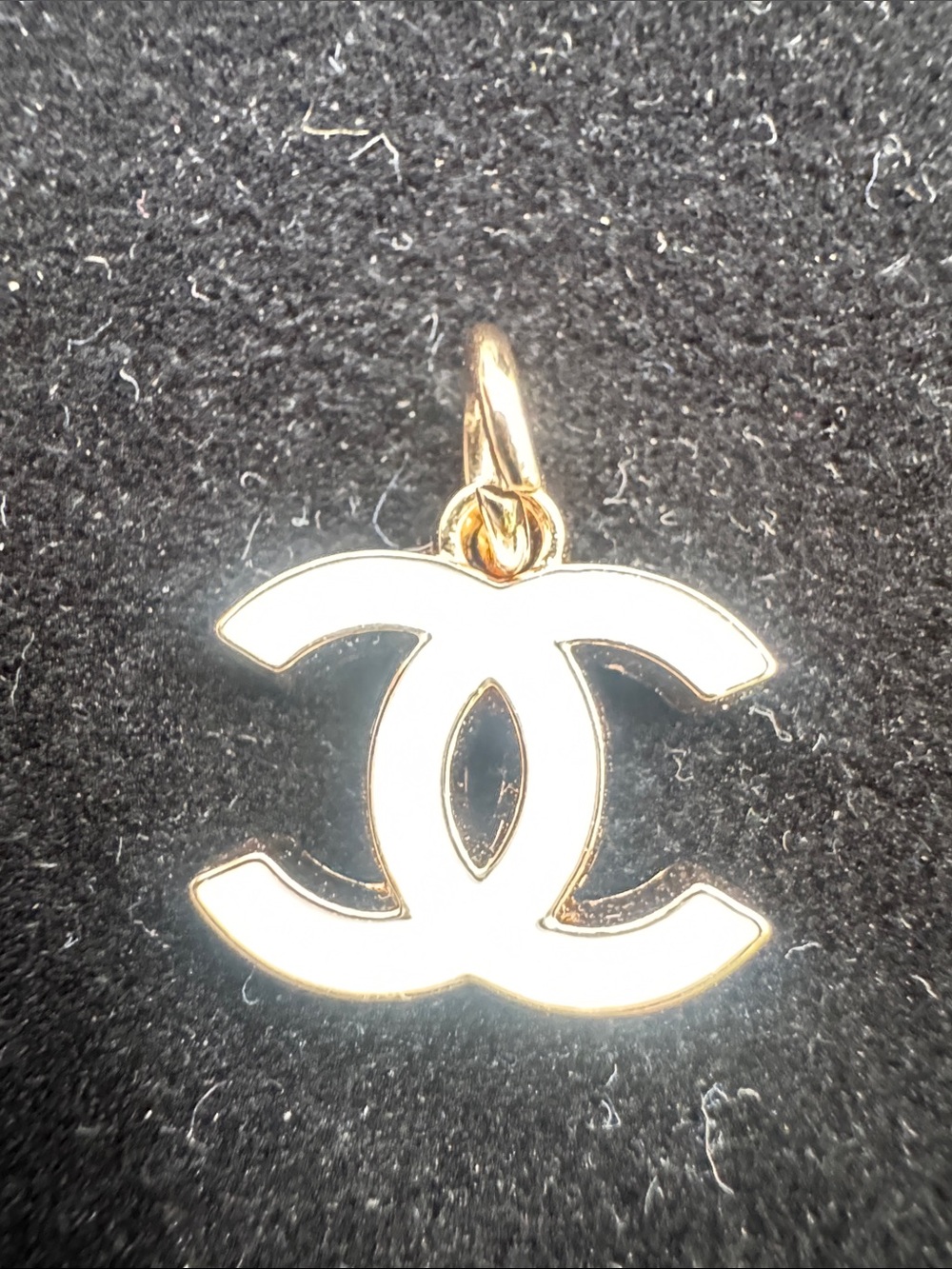 White Enamel Gold-Tone Pendant